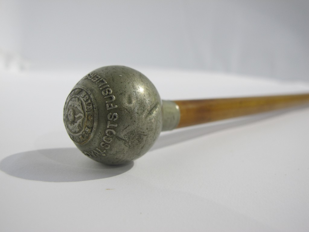 Appraisal: A Royal Scots Fusiliers swagger stick