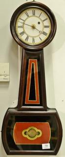 Appraisal: Howard type banjo clock rosewood case with typical rust black