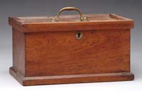 Appraisal: HINGED LID WALNUT DOCUMENT BOX The antique th Century box