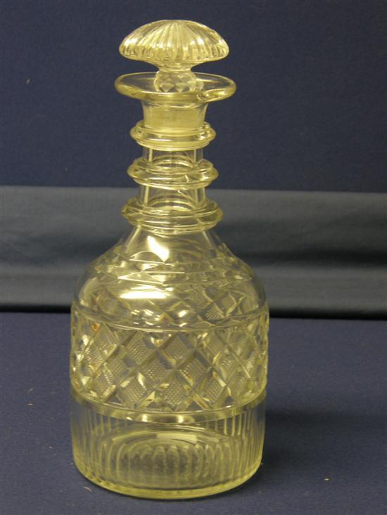 Appraisal: th century cut glass decanter h in