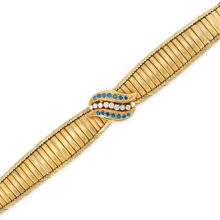 Appraisal: Gold Diamond and Sapphire Bracelet Cartier Estimate -