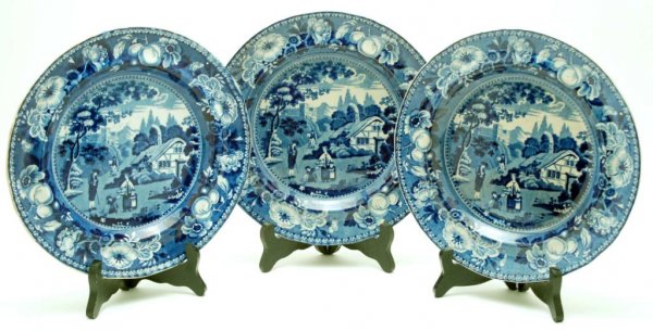 Appraisal: Three English transferware dinner plates marked on the reverse BRITISH