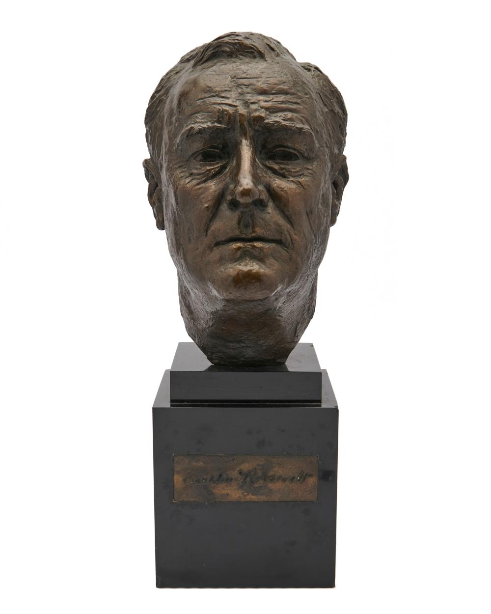 Appraisal: JO DAVIDSON American - Franklin D Roosevelt bronze inscribed Joe