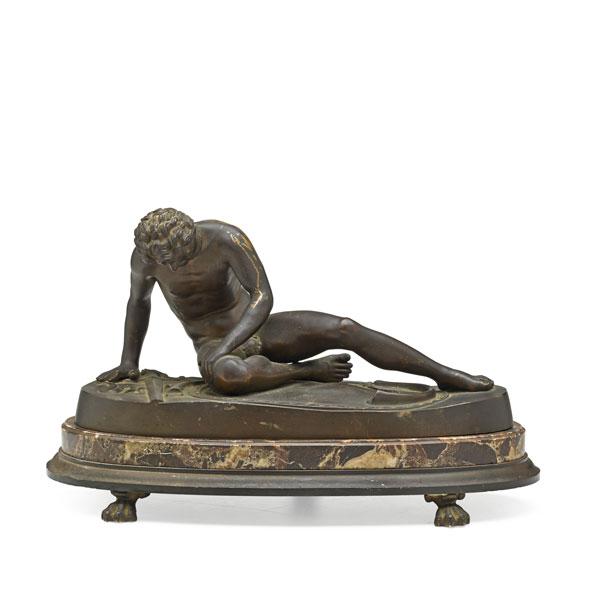 Appraisal: BRONZE SCULPTURE The Dying Gaul after the ancient Roman masterwork