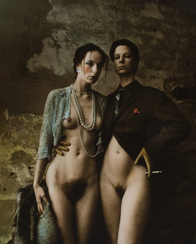 Appraisal: SAUDEK JAN - Oh Those Beautiful Farova Sisters Hand-tinted silver