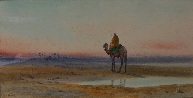 Appraisal: Myra Meyrick British active - Lone camel rider in the