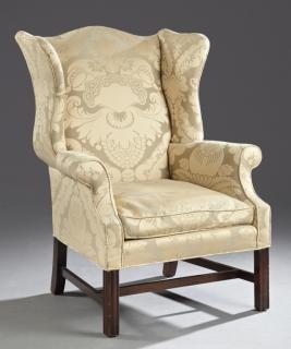 Appraisal: Chippendale Style Carved Mahogany Wing Chair earl Chippendale Style Carved