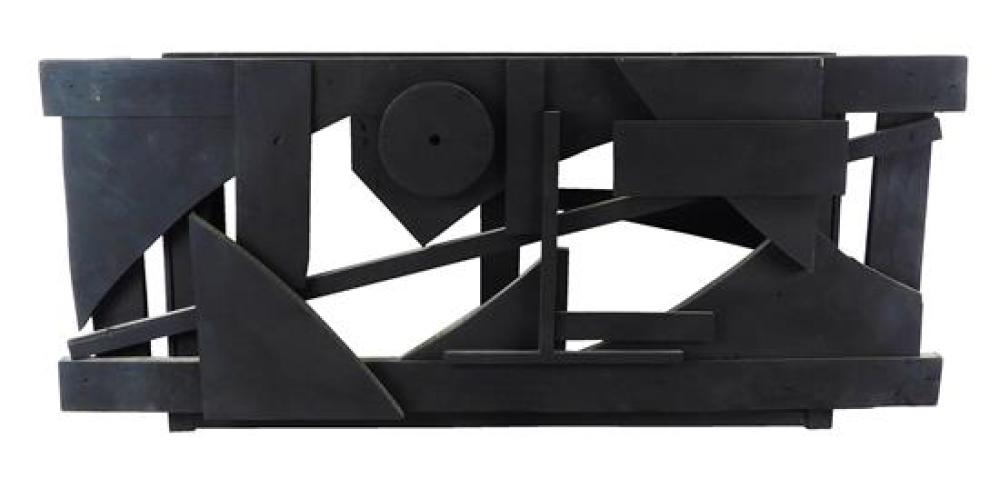 Appraisal: Louise Nevelson Russian American - Untitled Cubist monochromatic wood assemblage