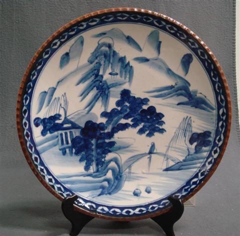 Appraisal: blue Japanese chargers landscape decoration Estimate -