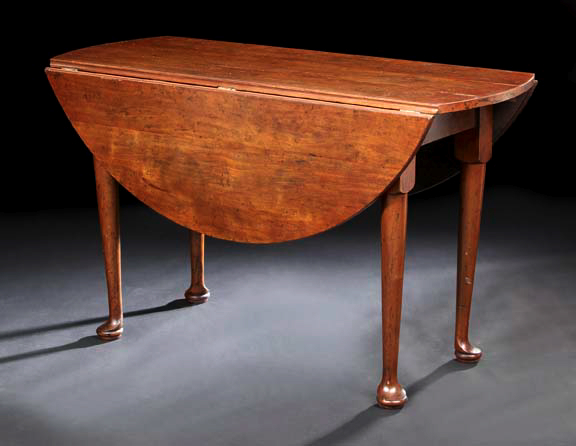 Appraisal: Queen Anne-Style Mahogany Drop Leaf Table th century the rounded