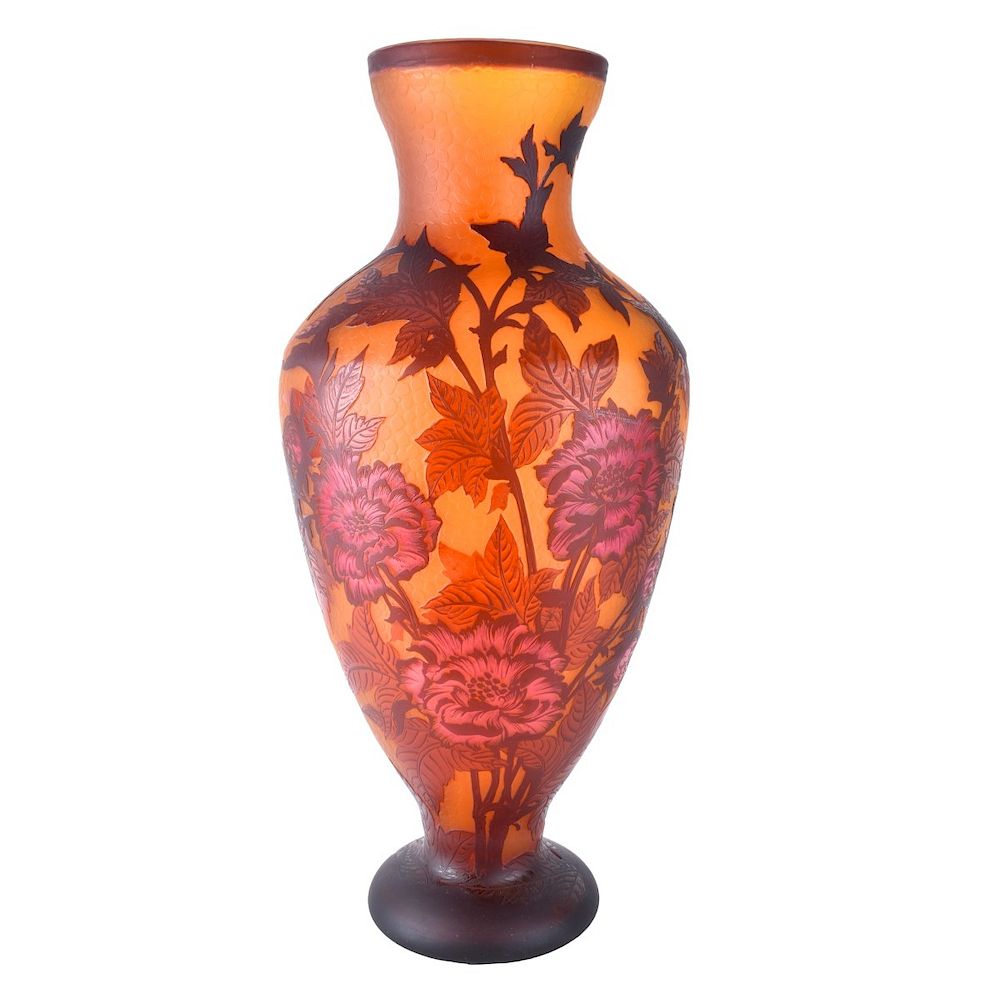 Appraisal: Galle Vase Large Modern Galle Art Nouveau Cameo Glass Vase