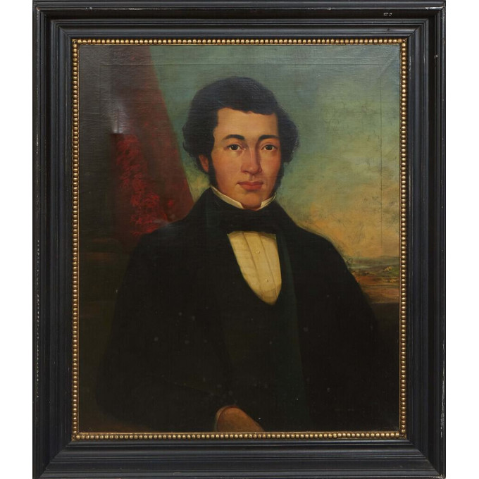 Appraisal: American School Portrait of a Creole Gentleman th c oil