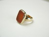 Appraisal: RING - Antique signet ring a large rectangular carnelian intaglio