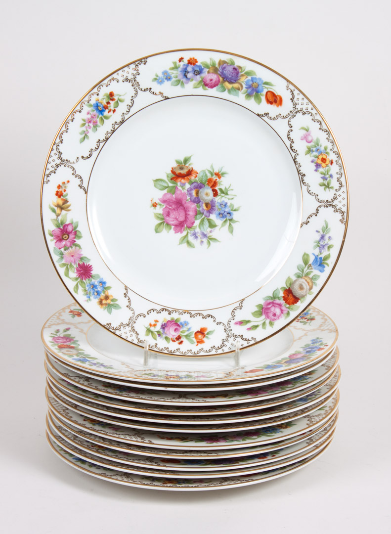 Appraisal: Set of Rosenthal porcelain dinner plates patent date of floral