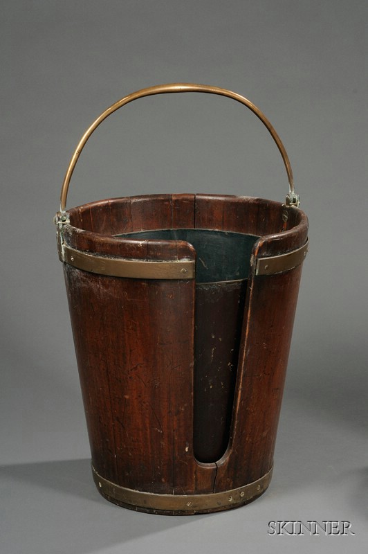 Appraisal: Georgian Brass Bound Mahogany Plate Bucket late th early th