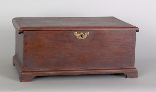 Appraisal: Pennsylvania Queen Anne cherry Bible box ca with a dovetailed