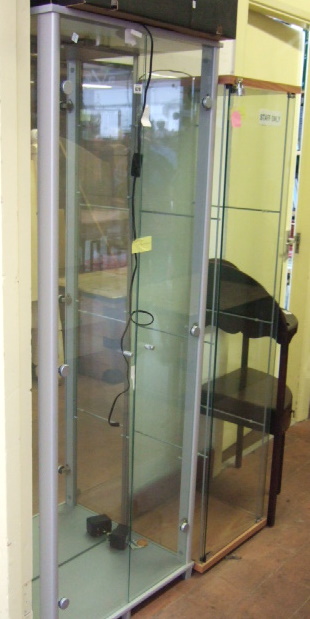 Appraisal: Two modern glass shop display cabinets