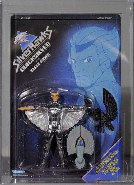 Appraisal: Silverhawks Quicksilver Tally-Hawk Action Figure Description Carded ID Condition AFA