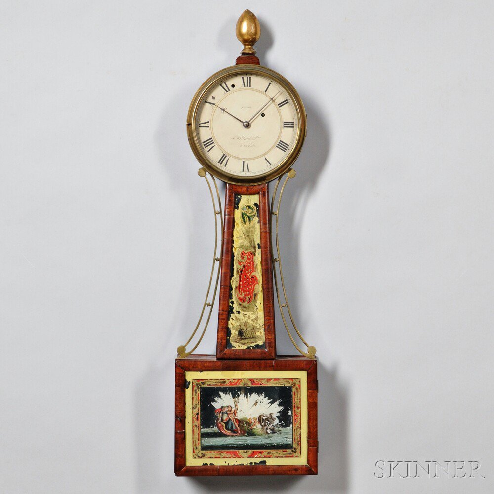 Appraisal: Aaron Willard Jr Patent Timepiece or Banjo Clock No Boston