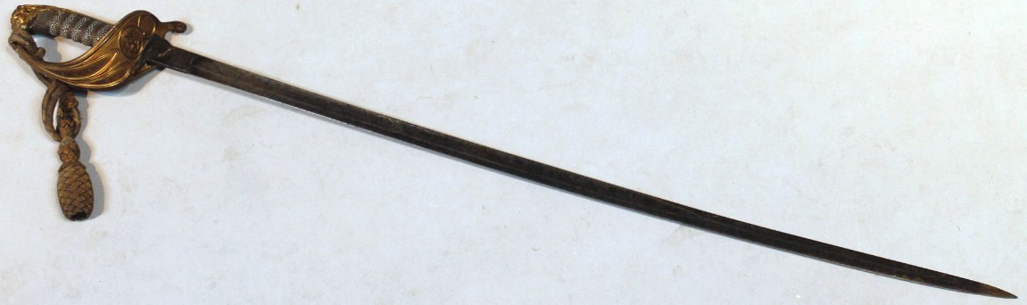 Appraisal: A thC Taylor Of Portsmouth officer's sword the slender blade