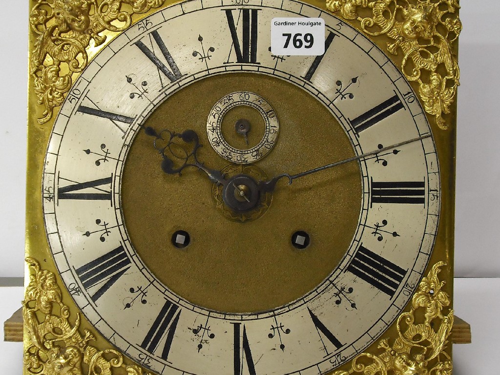 Appraisal: Eight day longcase clock movement the square brass dial signed