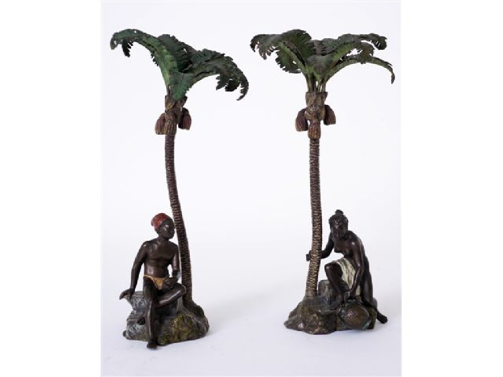 Appraisal: PAIR OF AUSTRIAN COLD-PAINTED BRONZE MODELS c cast as a