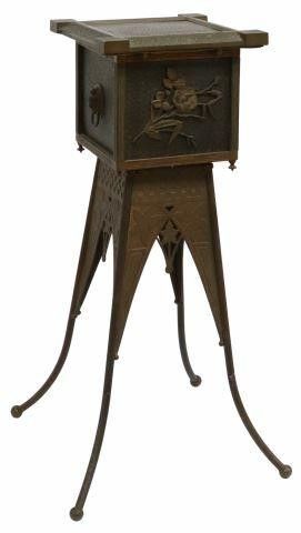 Appraisal: American Victorian brass sewing stand in the Aesthetic taste attributed