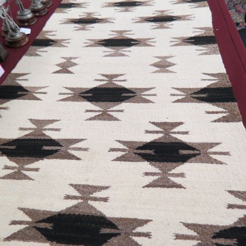 Appraisal: Indian Saddle Blanket black brown geometrics on ivory x