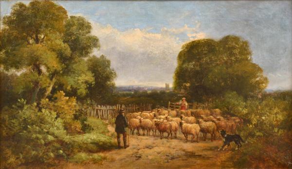 Appraisal: JAMES BAKER PYNE BRITISH - Shepherding the Flock oil on