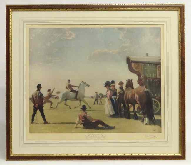 Appraisal: Signed Alfred James Munnings artist's proof titled ''Gypsy Life'' Alfred