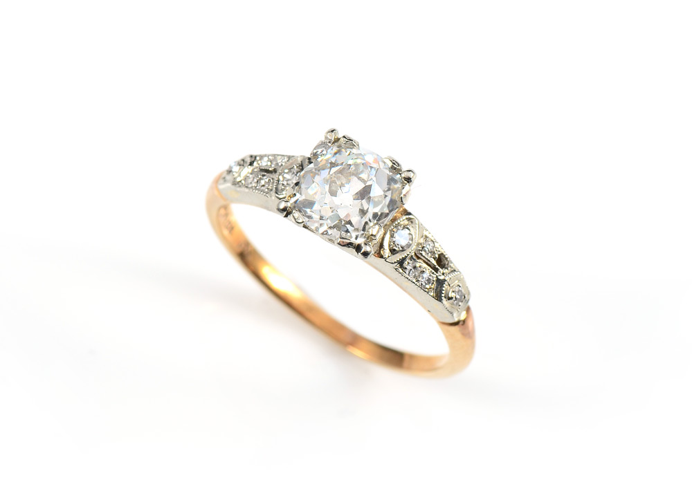 Appraisal: CT CENTER DIAMOND RING K and K yellow gold engagement