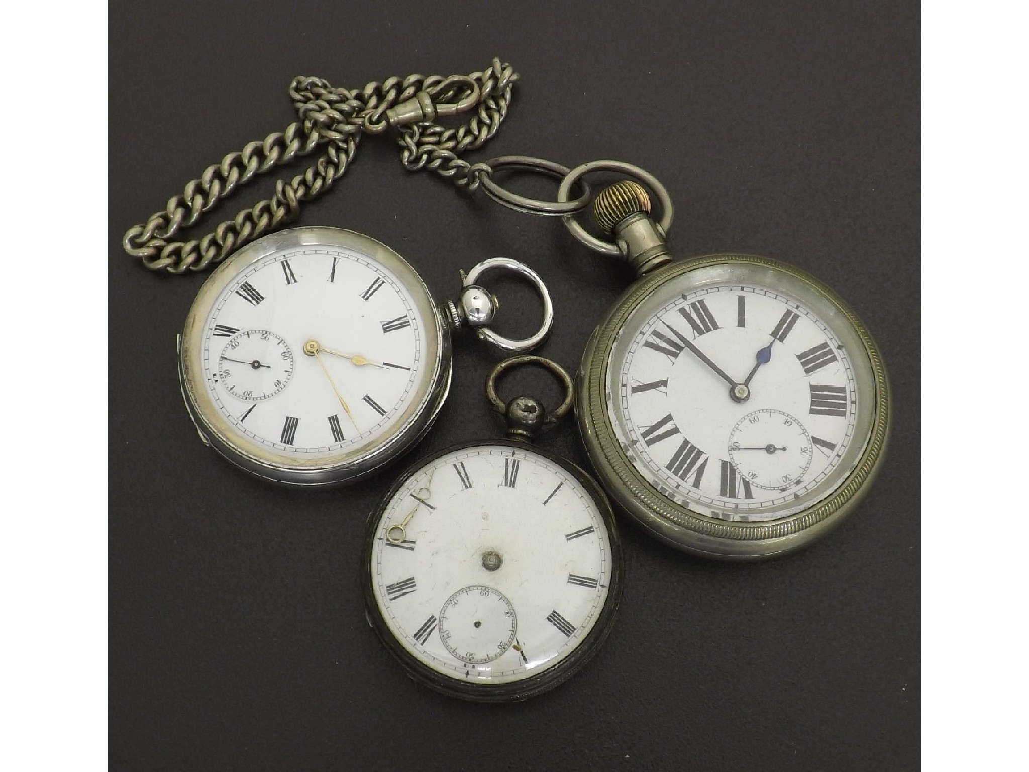 Appraisal: Nickel cased lever pocket watch signed Cunard mm with a