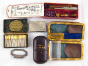 Appraisal: A mixed lot A travelling glass in fitted leather case