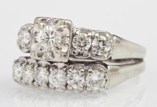 Appraisal: K White Gold Wedding Set the engagement ring wi K