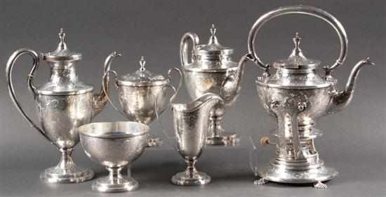 Appraisal: American engraved sterling six-piece tea and coffee service S Kirk