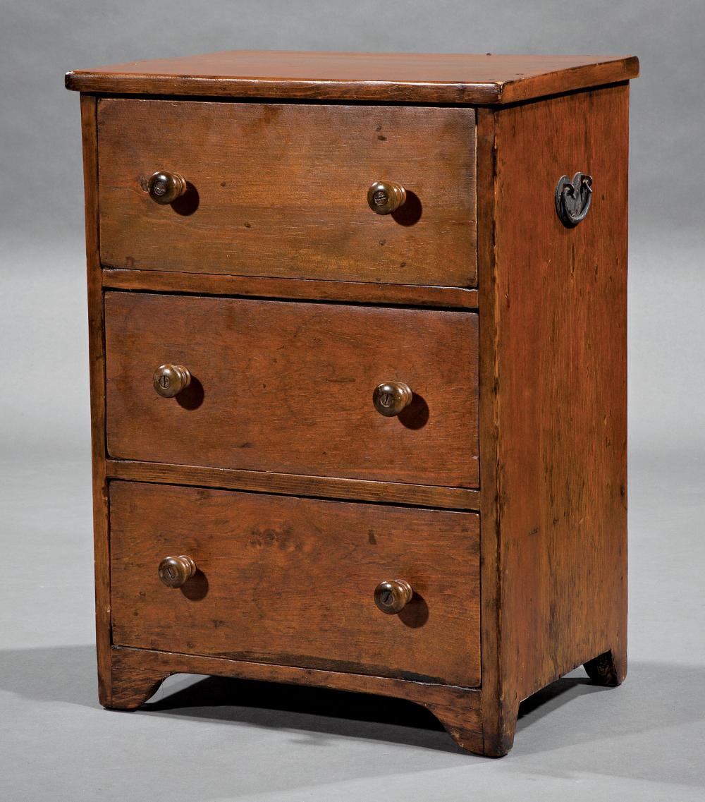 Appraisal: Small American Federal Pine Chest early th c three drawers