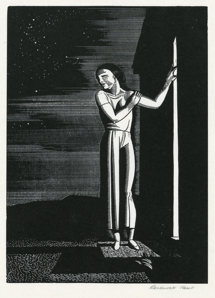 Appraisal: ROCKWELL KENT Starry Night Woodcut on Japan paper x mm