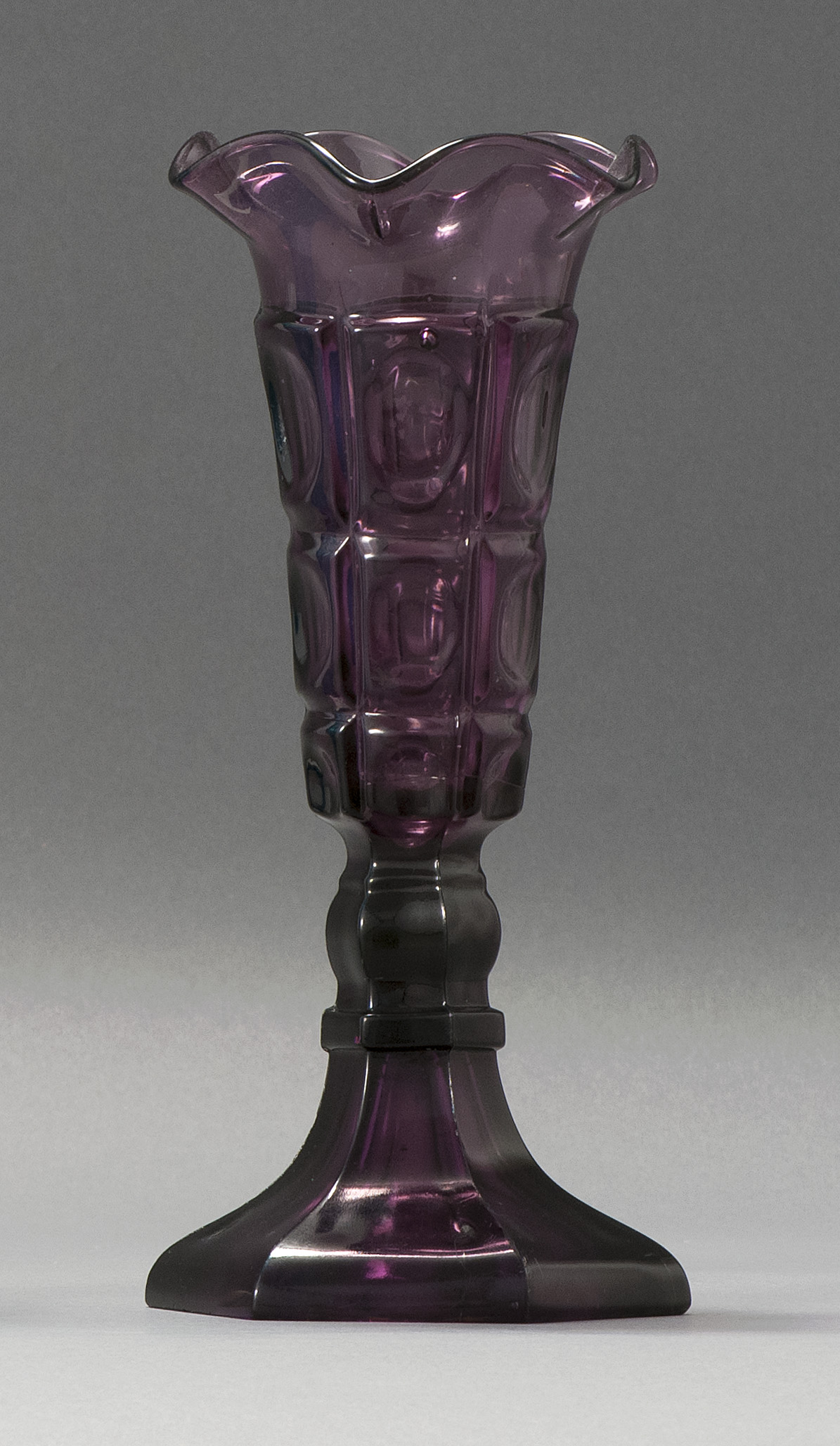 Appraisal: SANDWICH GLASS COMPANY PRESSED GLASS VASE Mid- th CenturyIn Three-Printie