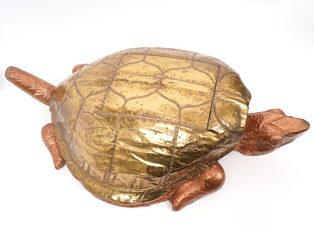 Appraisal: Arthur Court Copper Brass Turtle Box Turtle box in brass