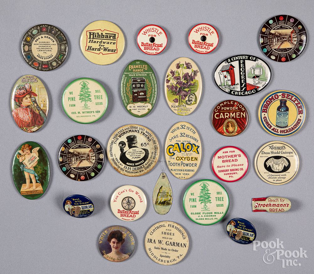 Appraisal: Collection of advertising pocket mirrors etc Collection of advertising pocket