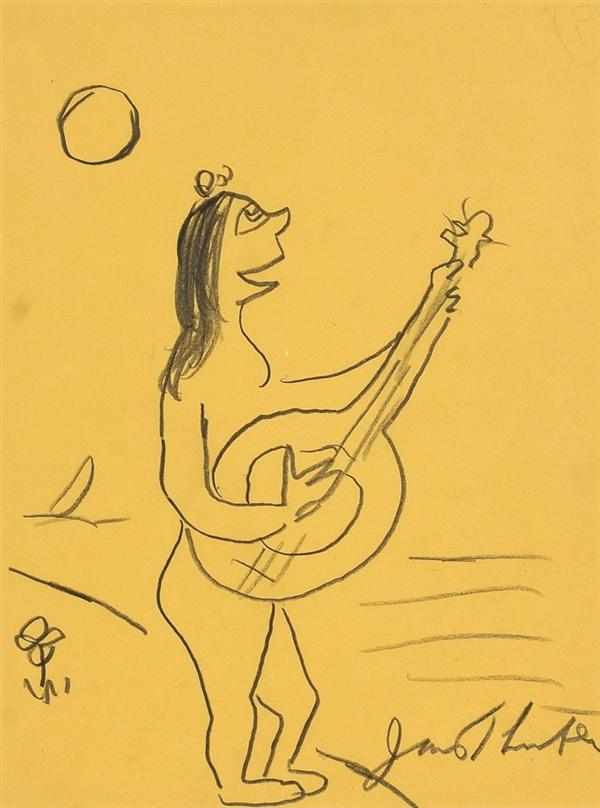 Appraisal: JAMES THURBER American - The Musician Face to Face ''Early