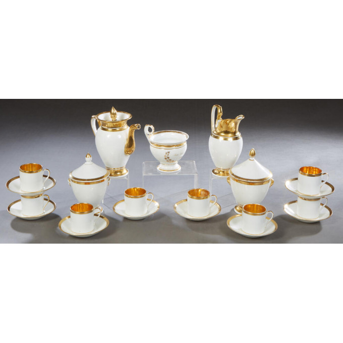 Appraisal: French Twenty-One Piece Porcelain Coffee Set th c with gilt