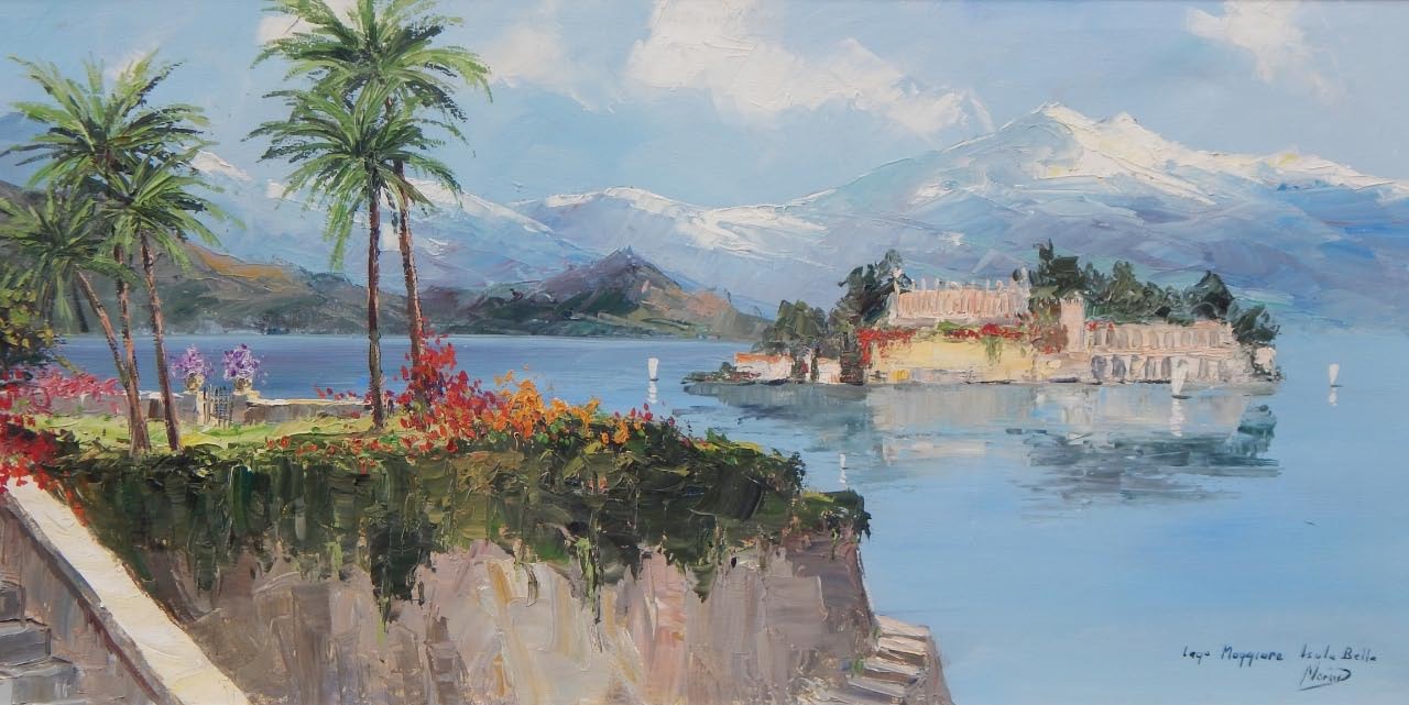 Appraisal: thC Continental School Lago Maggiare Isala Bella oil on canvas