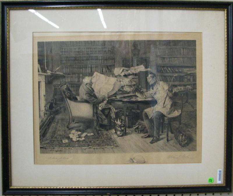 Appraisal: 'A Little Mortgage'' etching by James Dobie American - after