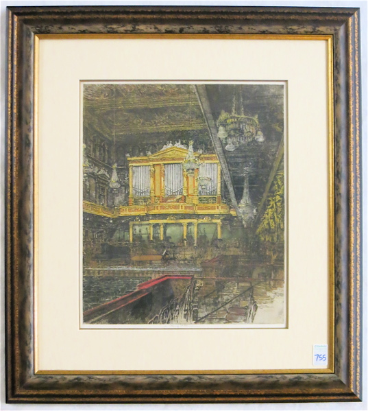 Appraisal: LUIGI KASIMIR ETCHING AND AQUATINT Austria - Wien Musikvereinssaal Vienna