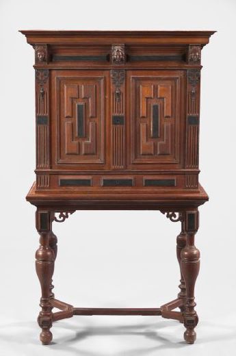 Appraisal: Italian Carved Oak Cabinet-on-Stand in the Renaissance taste late th