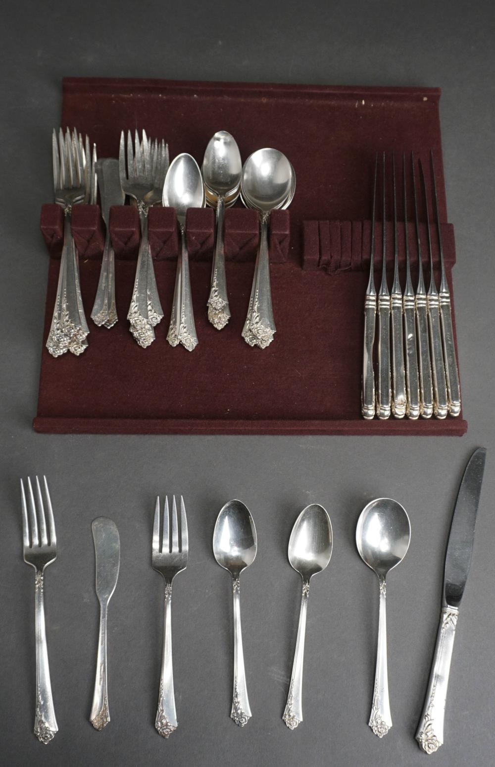 Appraisal: Heirloom Sterling Silver 'Damask Rose' -Piece Flat Table Service Consisting