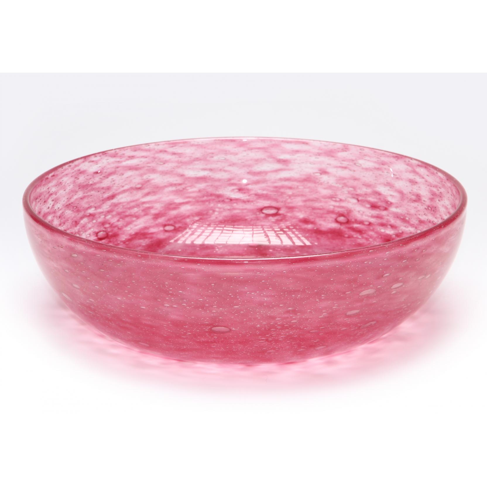 Appraisal: Ercole Barovier Pink Efeso Center Bowl Italy circa air inclusions