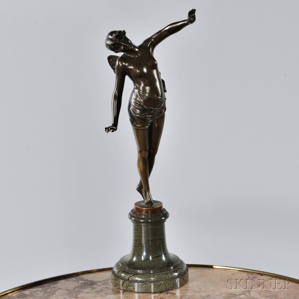 Appraisal: Franz Rosse German - Bronze Figure of a Winged Maiden