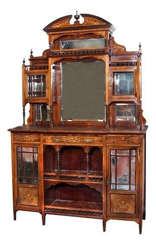 Appraisal: A late Victorian Edwardian rosewood mirror back sideboard stamped Maple